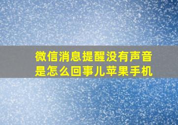 微信消息提醒没有声音是怎么回事儿苹果手机