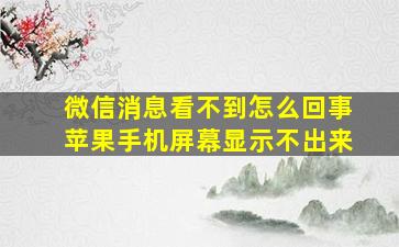 微信消息看不到怎么回事苹果手机屏幕显示不出来