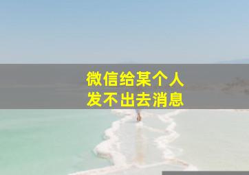 微信给某个人发不出去消息