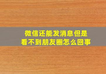 微信还能发消息但是看不到朋友圈怎么回事