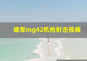 德军mg42机枪射击视频