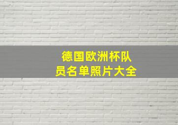 德国欧洲杯队员名单照片大全