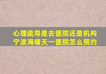 心理疏导是去医院还是机构宁波海曙天一医院怎么预约