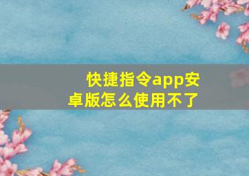 快捷指令app安卓版怎么使用不了