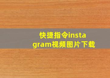 快捷指令instagram视频图片下载