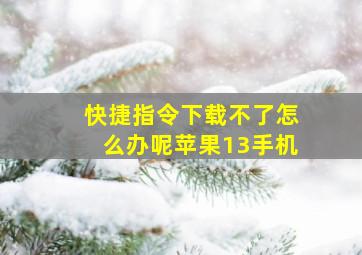 快捷指令下载不了怎么办呢苹果13手机