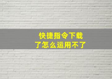 快捷指令下载了怎么运用不了