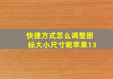 快捷方式怎么调整图标大小尺寸呢苹果13