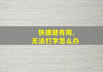 快捷键有用,无法打字怎么办