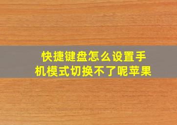 快捷键盘怎么设置手机模式切换不了呢苹果