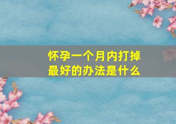 怀孕一个月内打掉最好的办法是什么