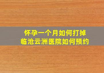 怀孕一个月如何打掉临沧云洲医院如何预约