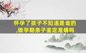 怀孕了孩子不知道是谁的,做孕期亲子鉴定准确吗