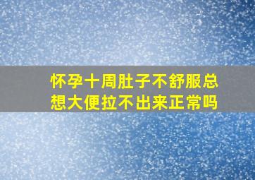 怀孕十周肚子不舒服总想大便拉不出来正常吗