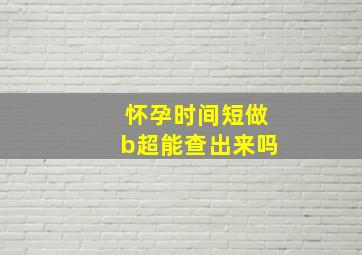 怀孕时间短做b超能查出来吗