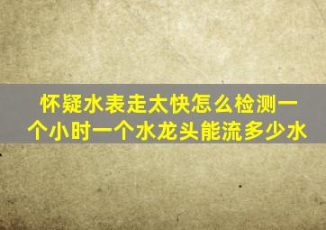 怀疑水表走太快怎么检测一个小时一个水龙头能流多少水