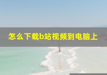 怎么下载b站视频到电脑上