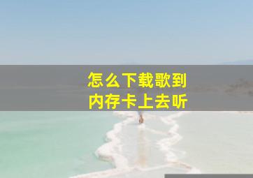 怎么下载歌到内存卡上去听