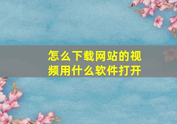 怎么下载网站的视频用什么软件打开