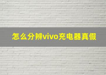 怎么分辨vivo充电器真假