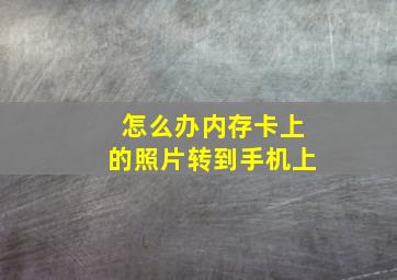 怎么办内存卡上的照片转到手机上