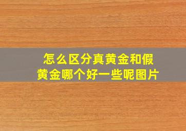 怎么区分真黄金和假黄金哪个好一些呢图片