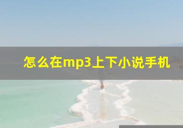 怎么在mp3上下小说手机