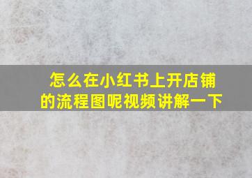 怎么在小红书上开店铺的流程图呢视频讲解一下