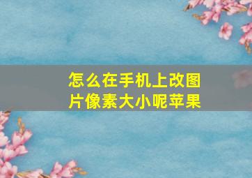 怎么在手机上改图片像素大小呢苹果