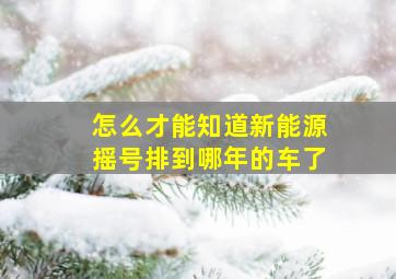 怎么才能知道新能源摇号排到哪年的车了