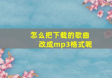 怎么把下载的歌曲改成mp3格式呢