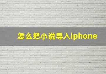 怎么把小说导入iphone