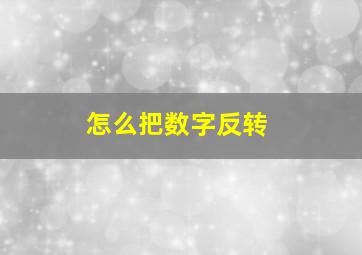 怎么把数字反转