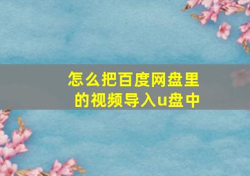 怎么把百度网盘里的视频导入u盘中