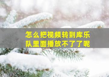 怎么把视频转到库乐队里面播放不了了呢