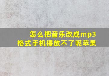 怎么把音乐改成mp3格式手机播放不了呢苹果