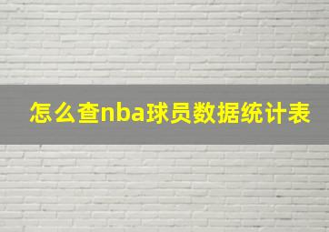 怎么查nba球员数据统计表