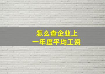 怎么查企业上一年度平均工资