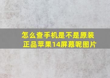 怎么查手机是不是原装正品苹果14屏幕呢图片