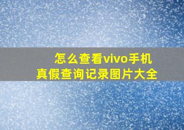 怎么查看vivo手机真假查询记录图片大全