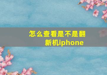 怎么查看是不是翻新机iphone