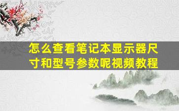 怎么查看笔记本显示器尺寸和型号参数呢视频教程