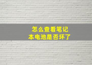 怎么查看笔记本电池是否坏了