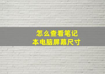 怎么查看笔记本电脑屏幕尺寸