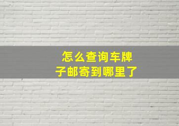 怎么查询车牌子邮寄到哪里了