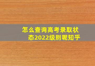 怎么查询高考录取状态2022级别呢知乎