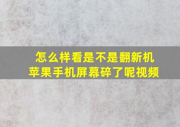 怎么样看是不是翻新机苹果手机屏幕碎了呢视频