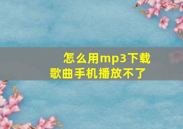 怎么用mp3下载歌曲手机播放不了