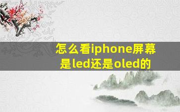 怎么看iphone屏幕是led还是oled的