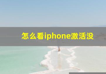 怎么看iphone激活没